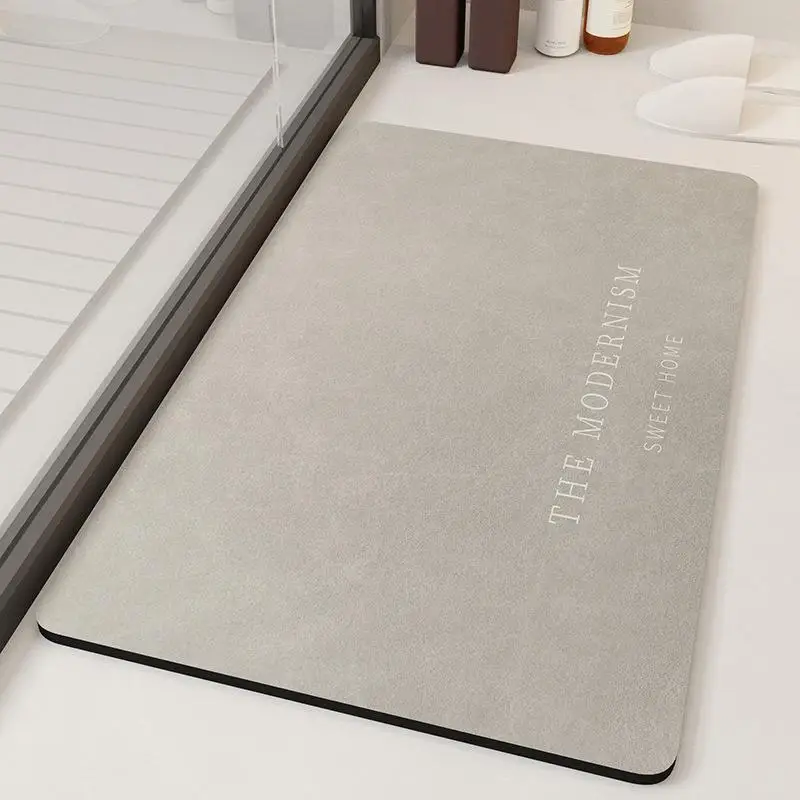 Soft Diatomaceous Earth Bathroom Floor Mat Quick Drying Absorbent Household Door Carpet Anti-Slip For Kitchen