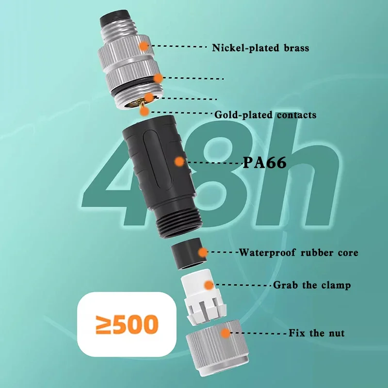 M8 Assembled Aviation Plug 3 4 5 6 8 Pin Micro Automation Connector Waterproof Industrial Grade Male Female Welding Head IP67