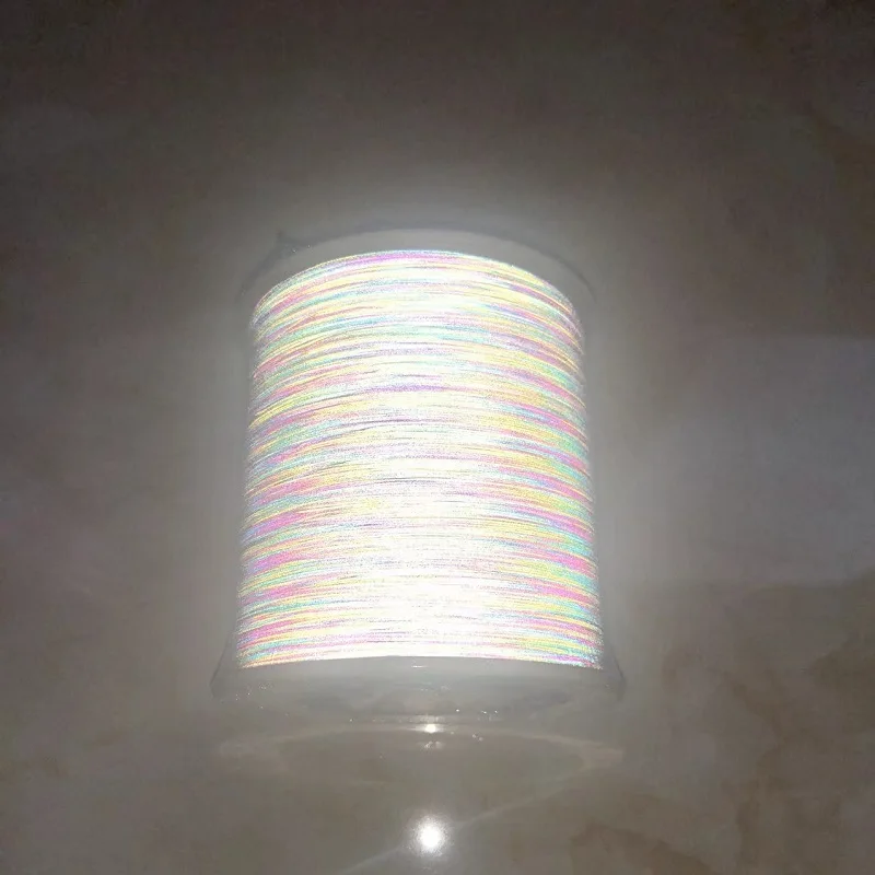 Double Side Reflective Silk Rainbow Warning Reflector, Sewing Thread for Webbing Shoes and Clothing