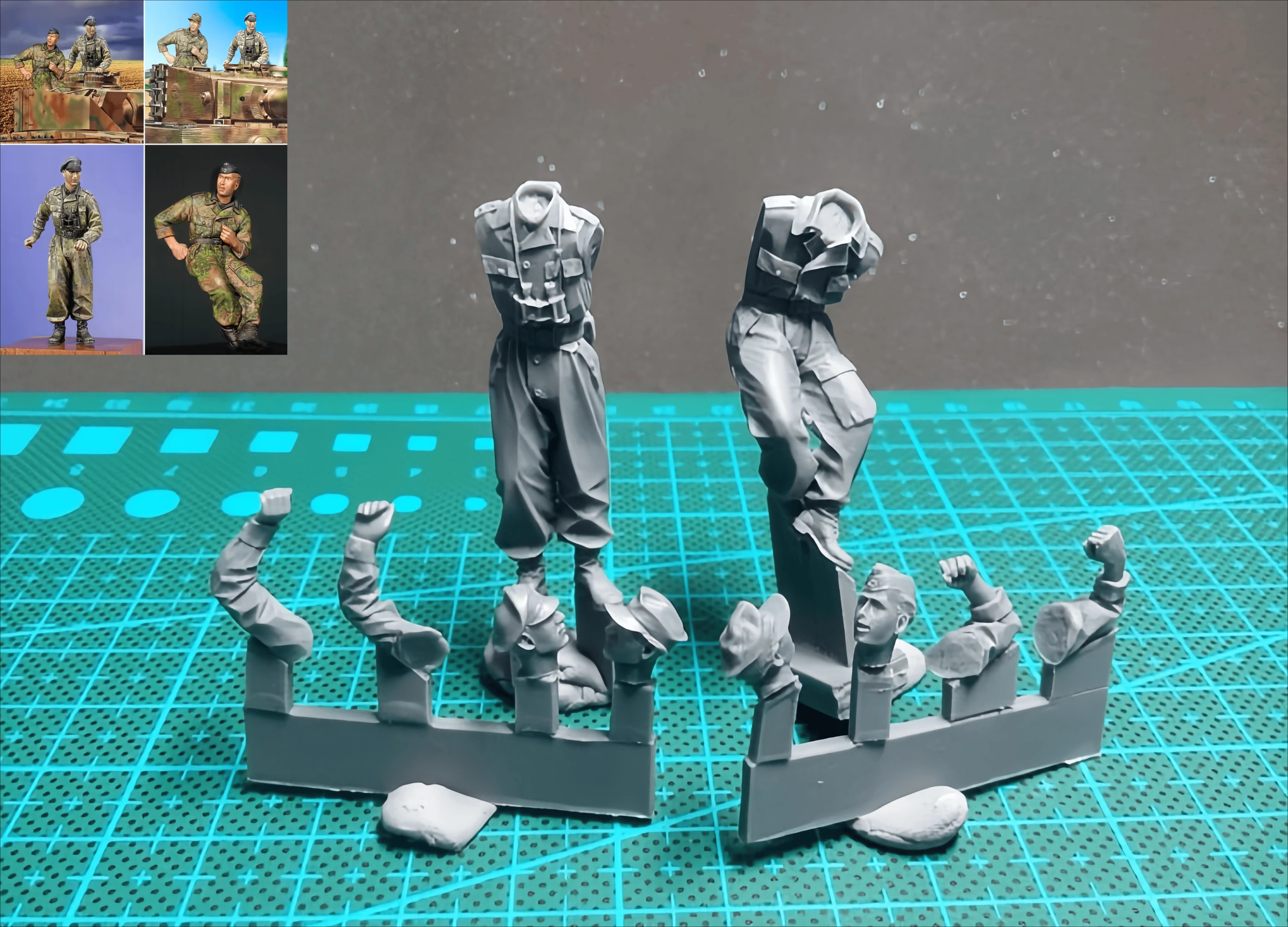 

1: 35 Resin Model Assembly Kit, GK， Two Members of The Resin Tank, Unpainted