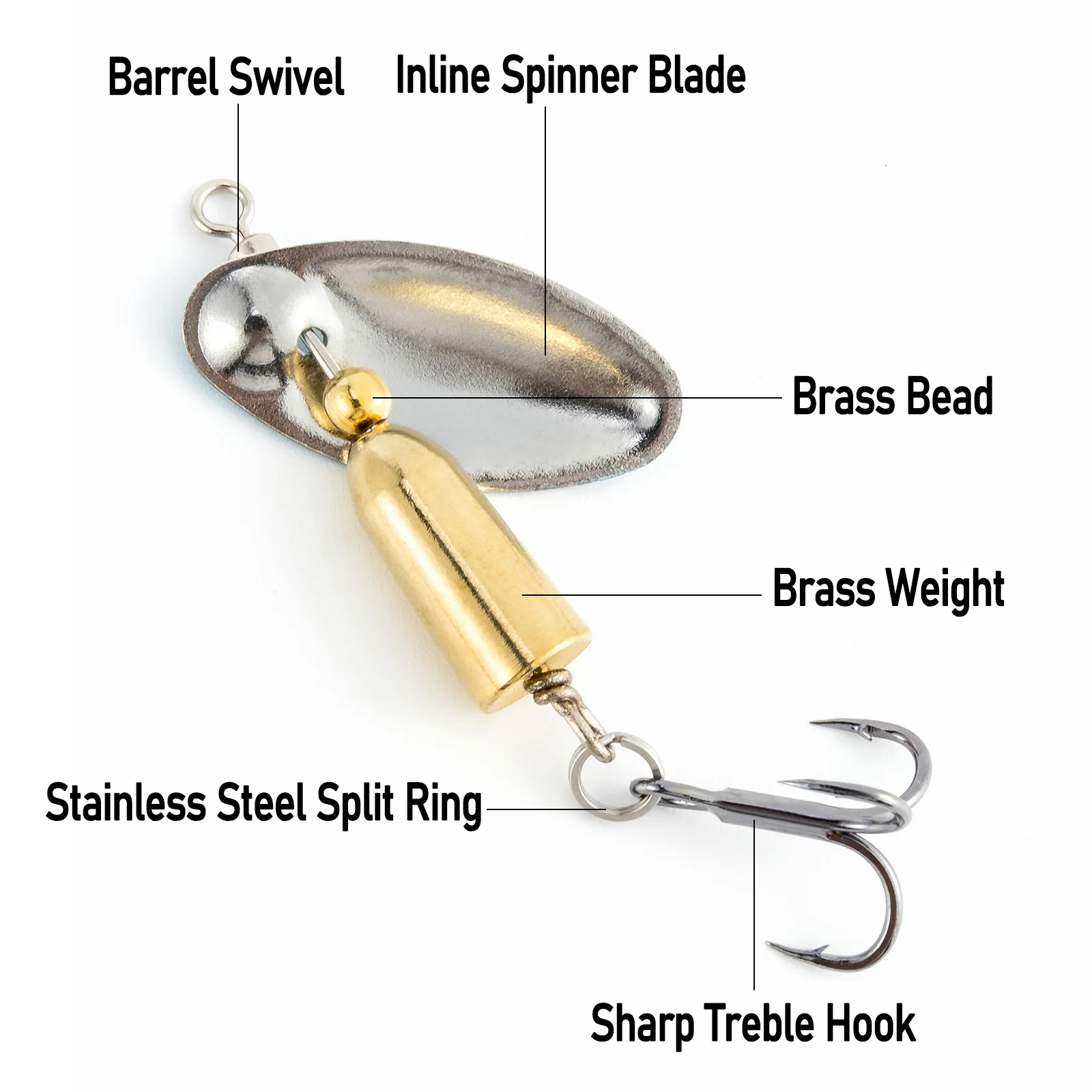 3 stücke Angeln Inline Spinner Forelle Spinner 3,5g 7,5g Spinnerbait Angeln Locken Metall Spinner Löffel Crappie Lachs Bluegill wobbler – Detail 3