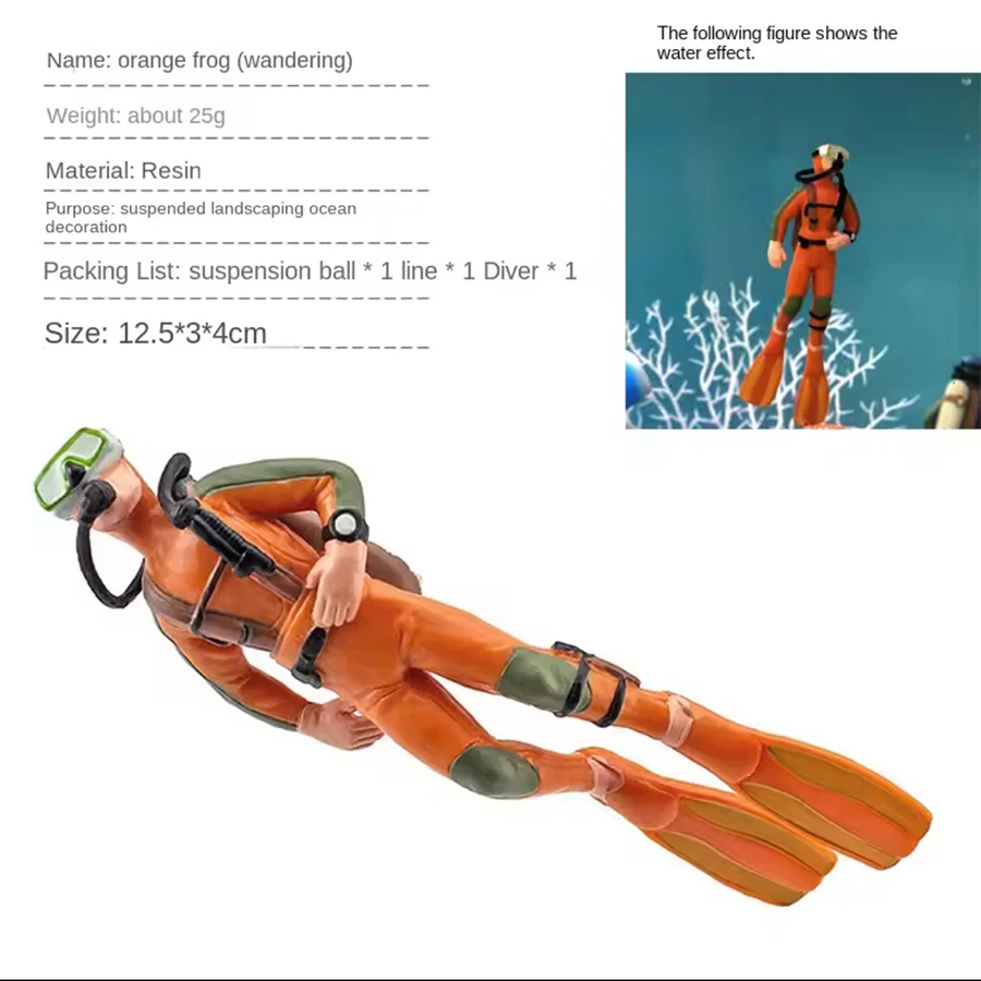 1 stks-Aquarium Plastic Zeebodem Exploratie Duiker Pop Scène Decoratie Speelgoed Miniatuur Oceanen Scène Model Duiker Actiefiguren Speelgoed