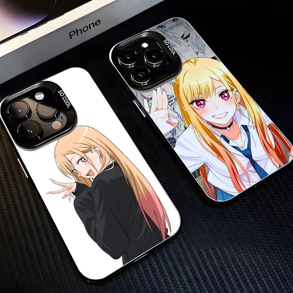 

My Dress Up Darling Anime Phone Case For iPhone 16,15,14,13,12,11,Mini,Pro,MAX Black Matte Shockproof Cover