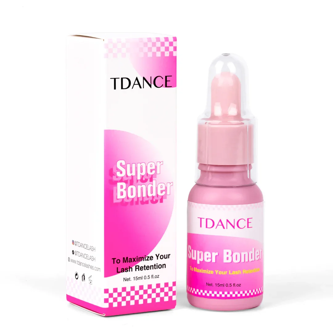 TDANCE Lash Bonder 15ML für Wimpernverlängerungen Versiegelungsmittel Längere Haltbarkeit Wasserfest Ölfest Rosa Super Bonder Kleber – Detail 4