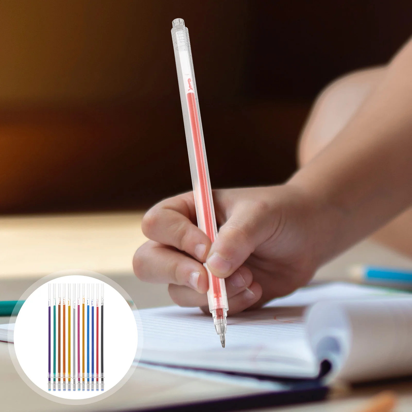 12 قطعة من عبوات القلم الوامضة، حبر جل بديل، مستلزمات الكتابة ذات التدفق السلس لطلاب المدارس المكتبية والقرطاسية #4