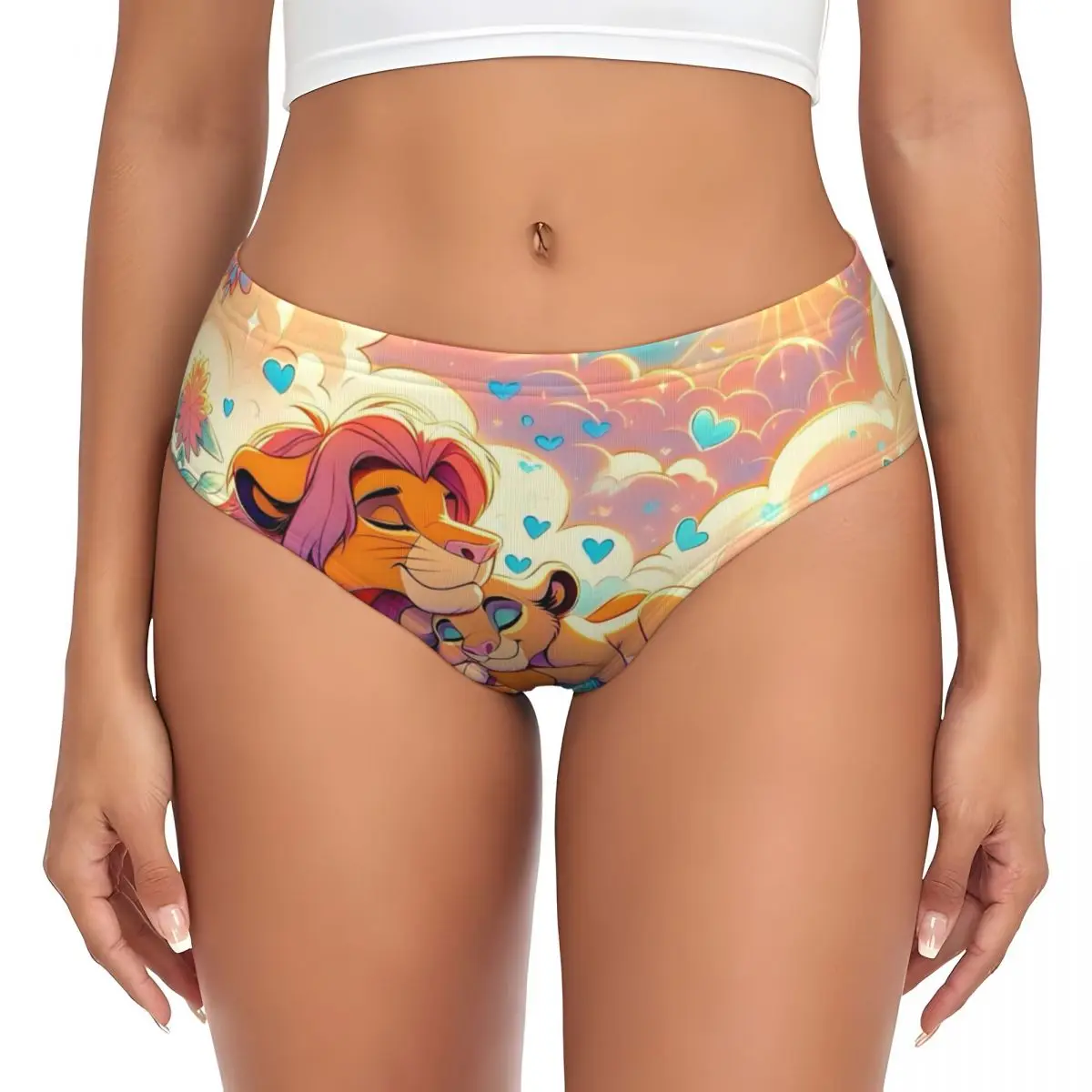 Bragas personalizadas de dibujos animados de película del Rey León para mujer, ropa interior femenina, calzoncillos de Manga suaves