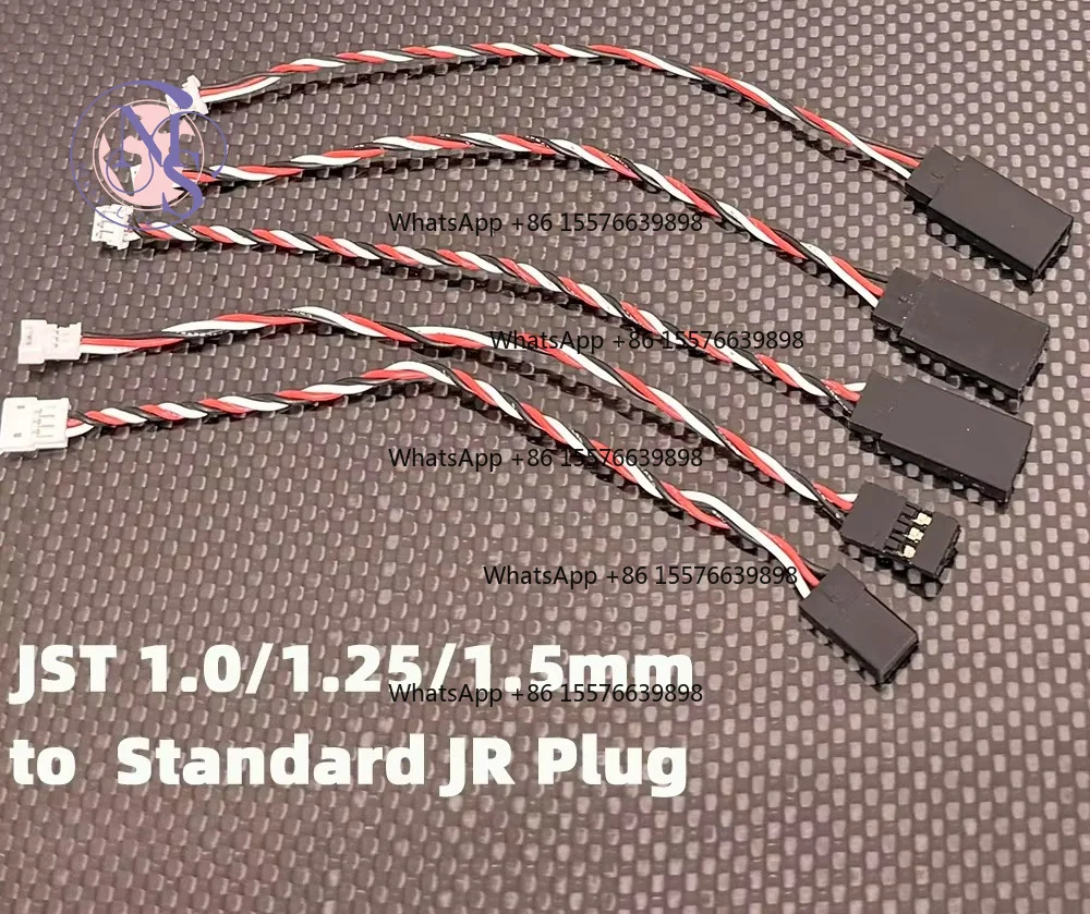 3Pin JST Plug to JR Servo Wire Adapter, 1.0/1.25/1.5mm, RC Receiver Cable Converter