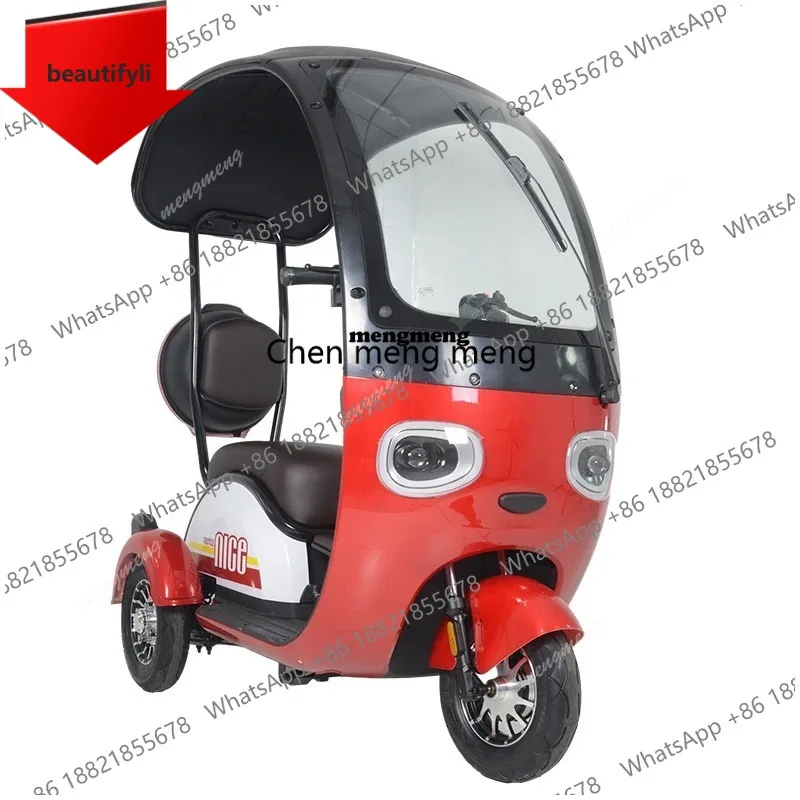 

D185 Solar-Powered Electric Tricycle with Canopy Eco-Friendly Three-Wheel Electric Vehicle