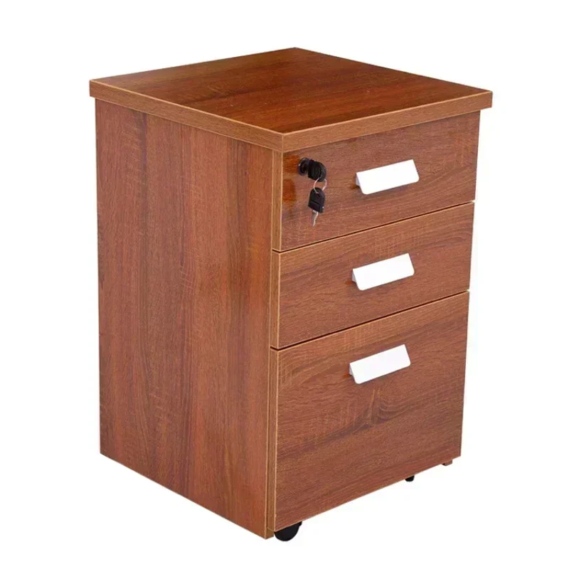 

Hot SalesModern Office Furniture Floor-standing Moving Filing Cabinets With Drawers Lockers Wooden Office Furniture With Pulleys