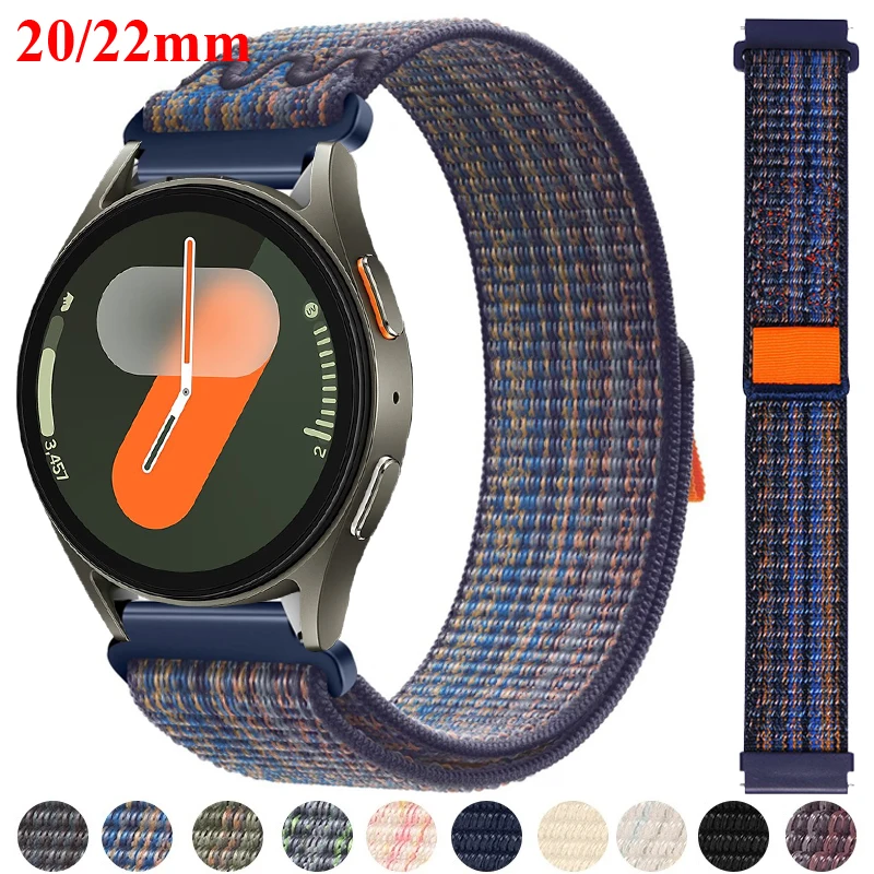 Correa de nailon de 22mm y 20mm para Samsung Galaxy Watch 7, 6, 5, 4, Huawei GT6 Pro, GT 6, 5, 4, 3, Xiaomi Watch 2 Pro, S5, S4, S3, S2, S1