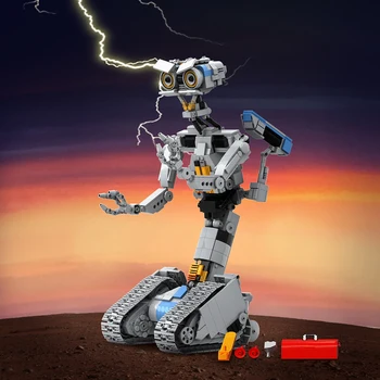 MOC classic movies short circuits mejohnny Johnny 5 Robot building block set mechanical weapons sheet iron model bricks children&#x27;s toys