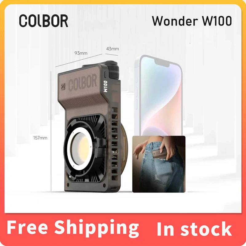 Colbor W100 W100R Wonder 100W COB LED Video Light Pocket Lighting for Photography Video YouTube TikTok Outdoor Shooting