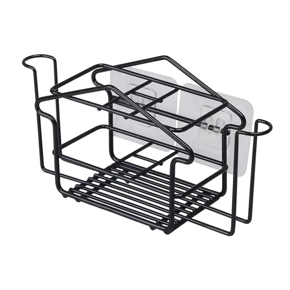 

Iron Wall Mounted Bathroom Storage Rack Toothbrush Holder Shampoo Shower Gel Organizer Nail Free Design Elegant Minimalist Home