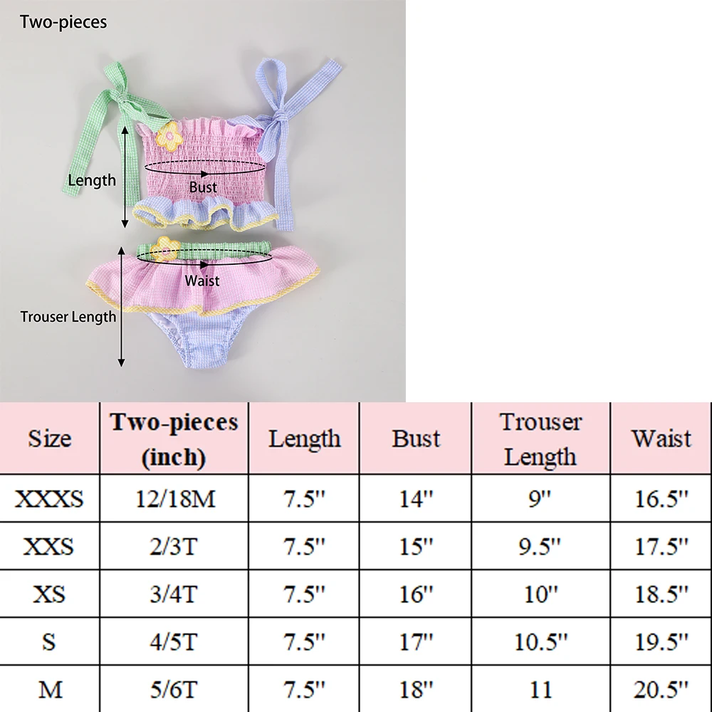 Летние Купальники для маленьких девочек, Симпатичные Лоскутные Трусы из двух частей Seersucker для мальчиков, пляжные без рукавов