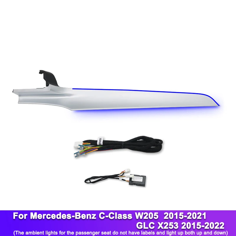 new 12/64 Colors RGB Ambient LED Strip Lighting for Mercedes-Benz W205/GLC X253 (2015-2021) Interior Car Light Upgrade