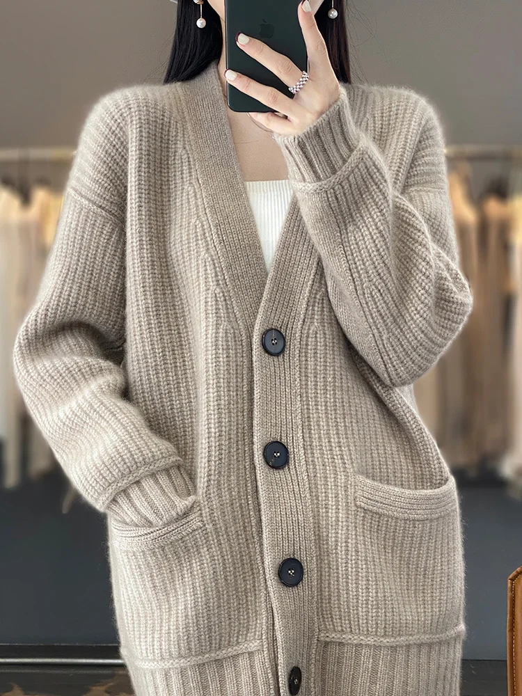 

2024 new autumn and winter women's clothing, wool cardigan, casual, button, fashion, cardigan knitted sweater