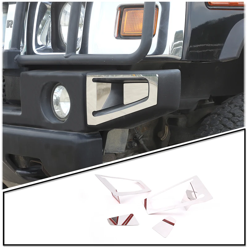 

For Hummer H2 2003-2007 Stainless Steel Car Front Bumper Side Panel Trim Sticker Protective Frame Car Exterior Accessories