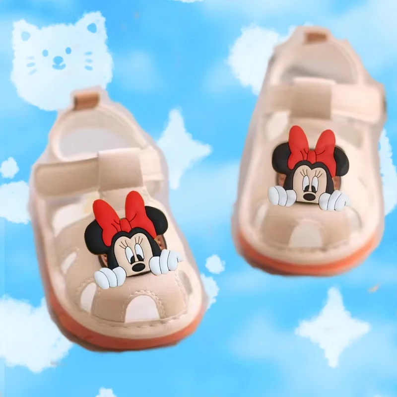

Mickey Mouse Summer Baby Toddler Shoes 0-1-2 Years Old Soft Sole Anti-skid Baotou Anti-collision Sandals kids Call Beach Shoes