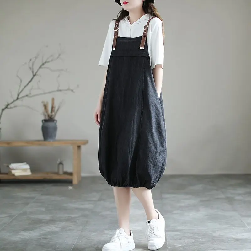 Solto feminino denim ter dr verão a linha saia coreano sle commute ket detalhe cintura larga regular sve midi dr