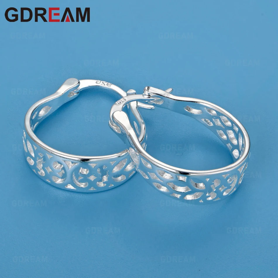 

GDREAM 925 Sterling Silver Geometric Pattern Earrings Fashion Accessories Charming Women Birthday Gift Jewelry