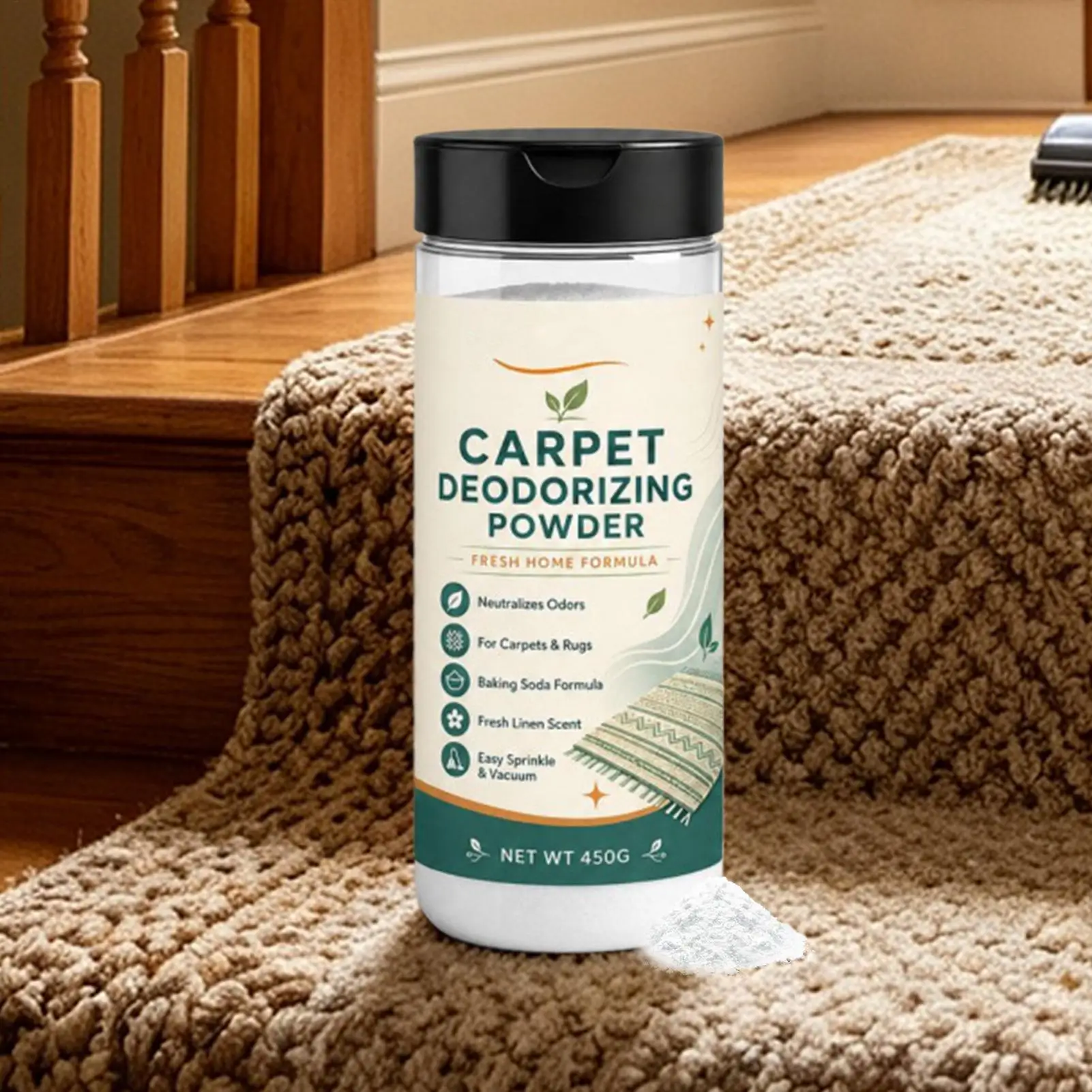 450ml Long Lasting Fragrance Carpet Odor Eliminator Powder Rinse-Free Deodorizing Scent Powder For Bedroom Entrance Dorm
