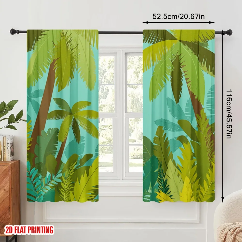 2pcs,2D plane printing Curtain Fabric Santa Claus with Luggage Swim Versatile Polyester Fabric (without rod) Decorations Outdoor