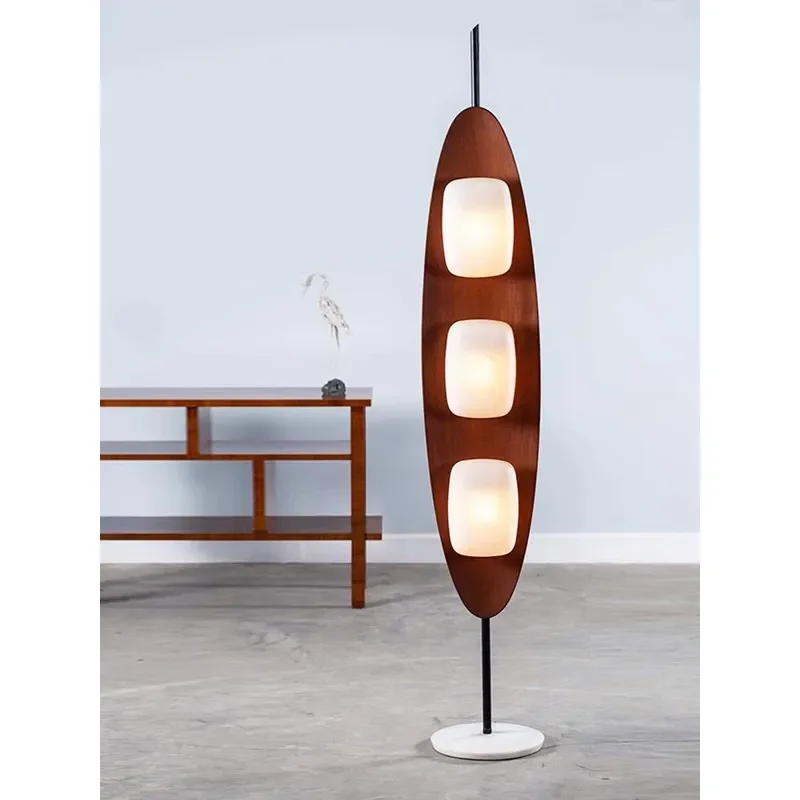 Retro Medieval Sailboat Floor Lamp Creative Pea Shape Fabric Shade Vertical Standing Light For Living Room Bedroom High Sense