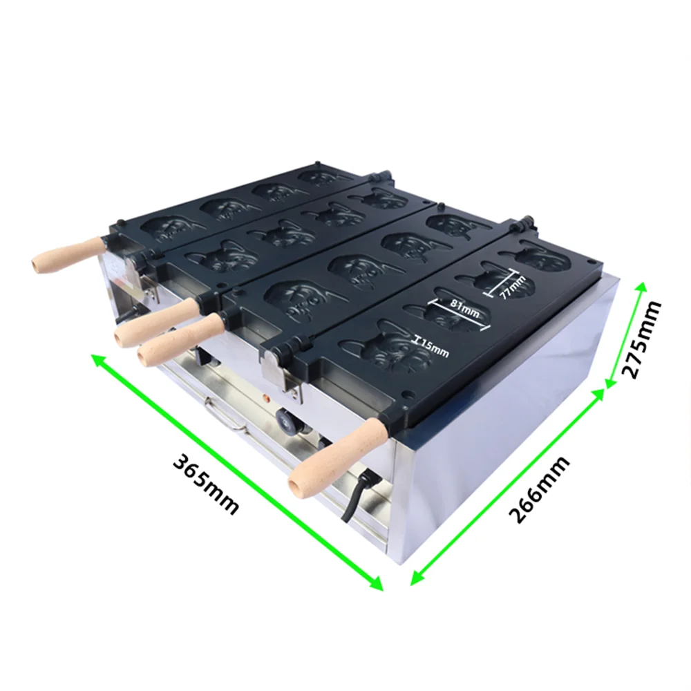 Commercial 110V 220V electric cartoon dog head waffle machine Egg cakes machine non stick coating cheese Egg cakes machine