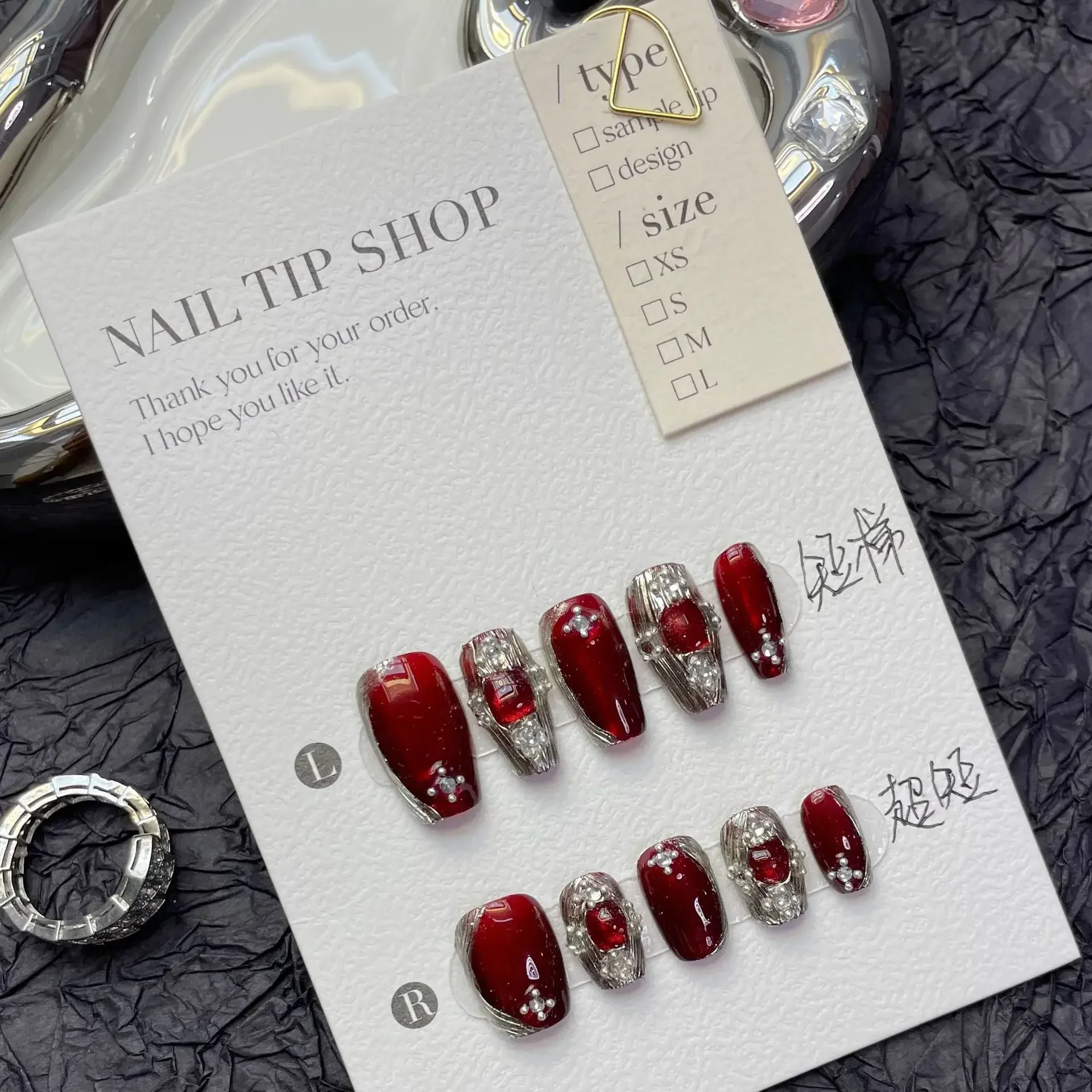 

10Pcs Light Luxury Handmade Press On Nails Full Cover Cat Eye Design Glitter Ballerina False Nails Manicure Wearable Nail Tips