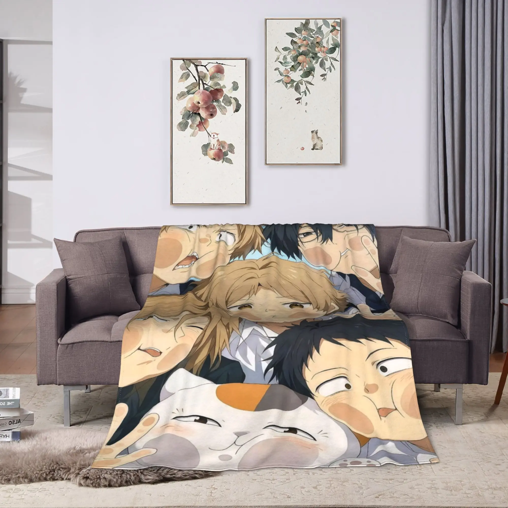 anime N-Book Friends N-Natsume Blankets Quality Super Soft  Throw Blanket Winter Camping Outdoor Pattern Bedspread