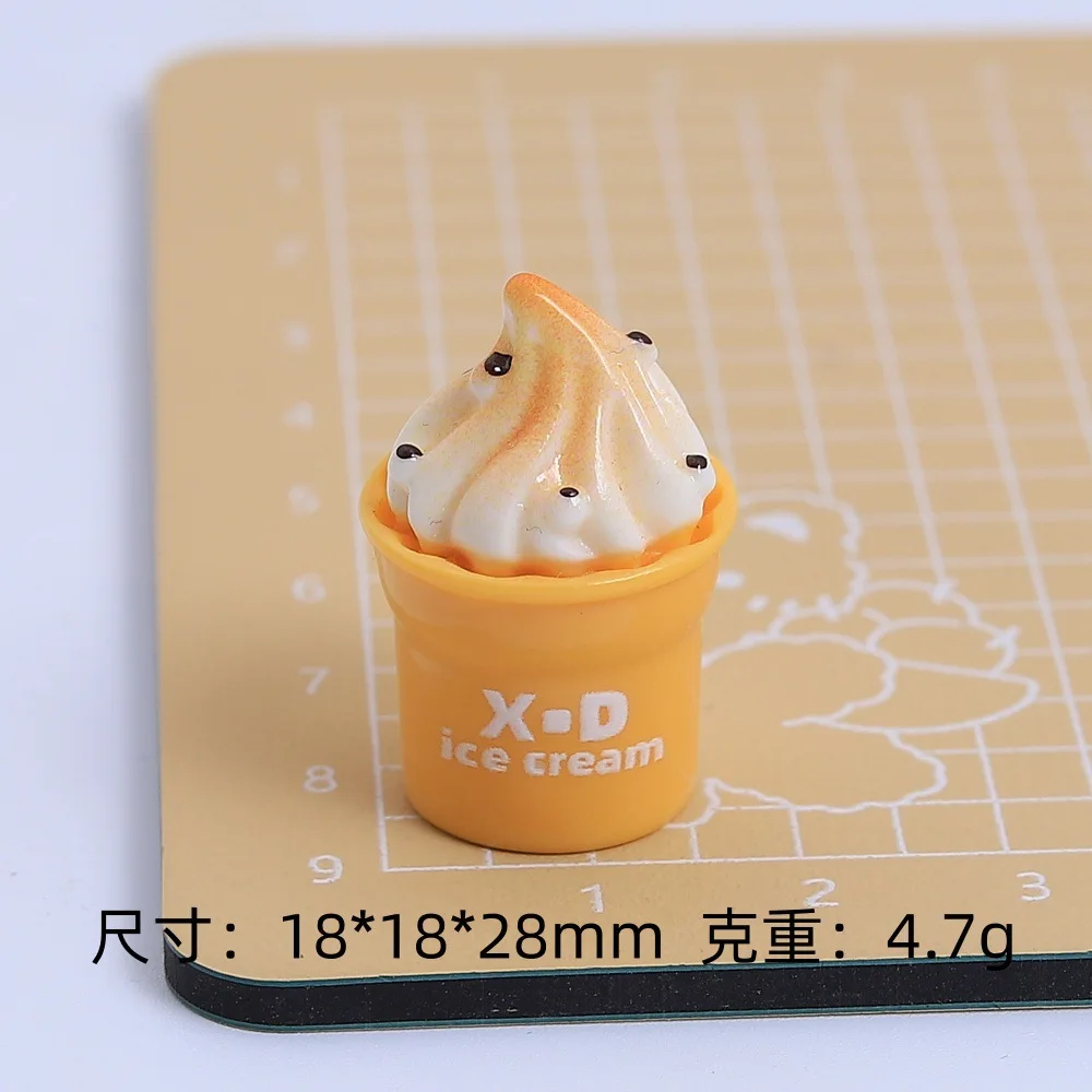 10/100 قطعة محاكاة ثلاثية الأبعاد كأس كريم مثلجات الآيس كريم الراتنج كابوشون سجل القصاصات الحرف لتقوم بها بنفسك دمية مصغرة اكسسوارات الديكور