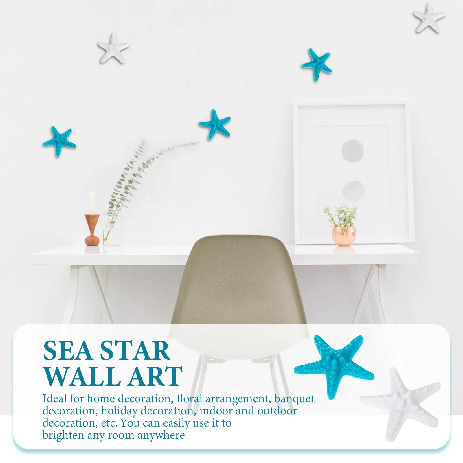 

20pcs Sea Star Crafts Plastic Sea Decor Ocean Themed Home Decoration Simulated Wall Art For Room Coffee Shop