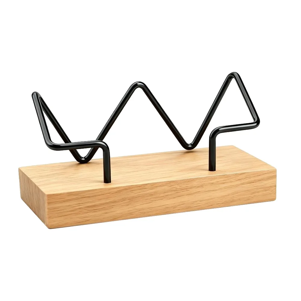 Multifunctional Wooden Business Card Holder Metal Wood Combined Multiple Styles Name Card Stand Desktop Card Holder Office