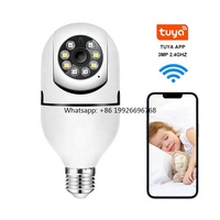 High Quality Tuya Smart 3mp 2.4g Wireless Wifi Cctv E27 PTZ IP Light Bulb Security Camera 360 Panoramic With Two-way Speech
