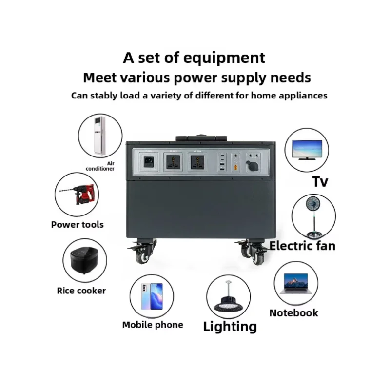 Portable Power Station Solar Generator 3000W Large Capacity Portable Power Station Lifepo4 Lithium Battery