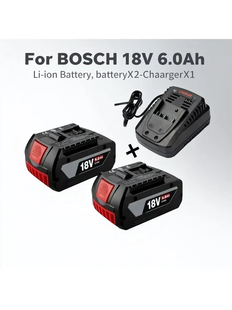Original Für Bosch GBA 18V 6,0 Ah Professionelle Li-Ion Akku mit LED für Bosch Ladegerät 18V Ersatz BAT609G BAT622 BAT618G