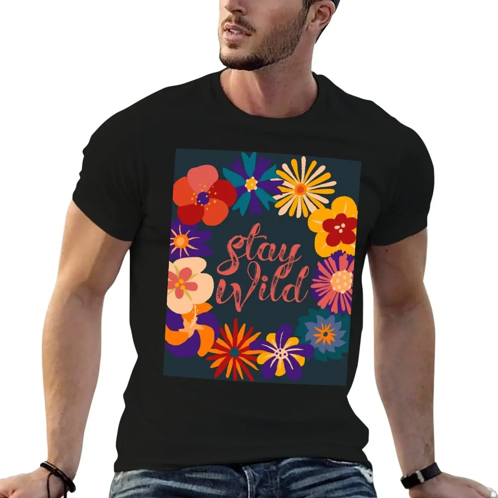 

Stay Wild T-Shirt for a boy oversized t shirt men clothes