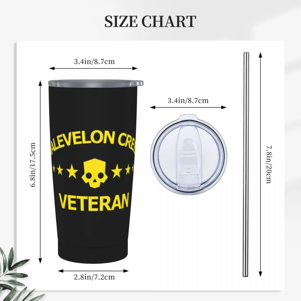 Helldivers - Malevelon Creek Veteran Stainless Steel Tumbler Vacuum Insulated Mugs Thermal Cold Cup Straw With Lid 20oz