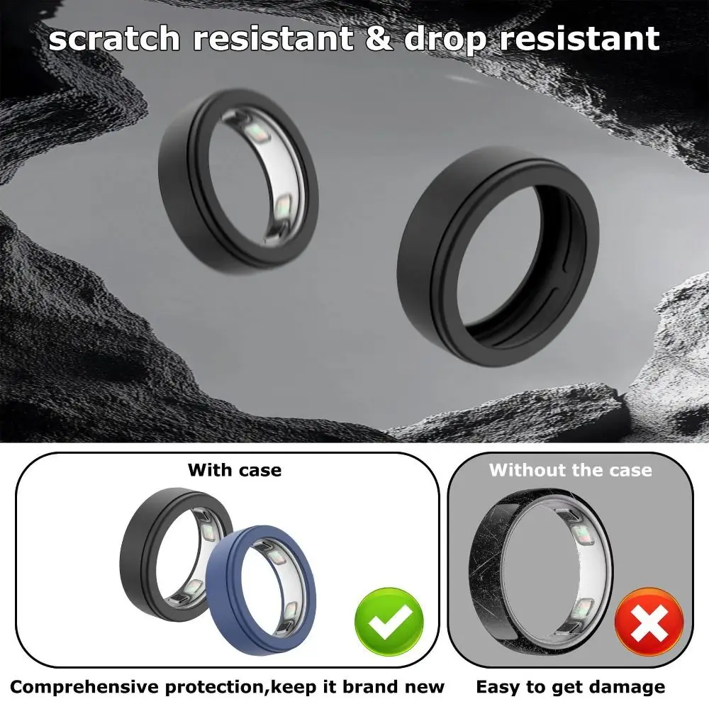 Silicone Smart Ring Protective Case Elastic Anti Fall Ring Cover Anti-Scratch Dustproof Ring Protector for Oura Ring 5