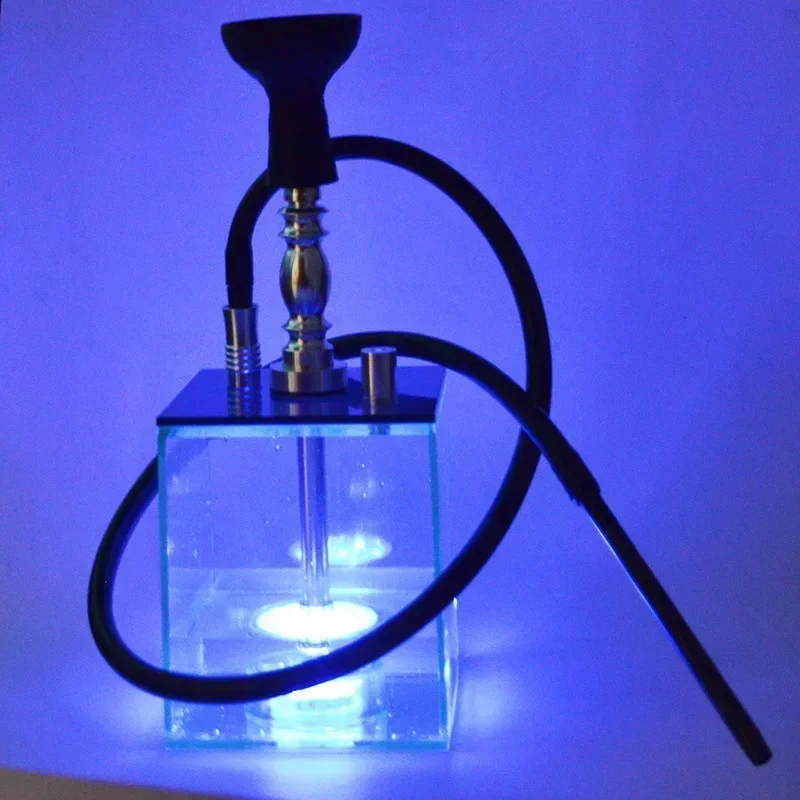 Shisha Set Backlight with LED Light Acrylic Hookah Кальян Nargila Cachimba Water Pipe Complete Smoking Shisha Accessories Gift