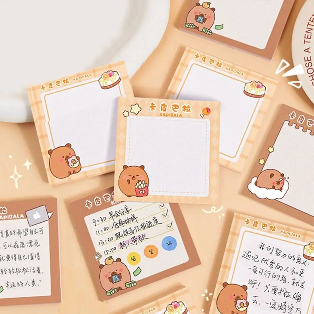 

Cartoon Cute Capybara Sticky Note N Times Notepad Capybara Memo Pad Self-adhesive Notebook Message Paper Office