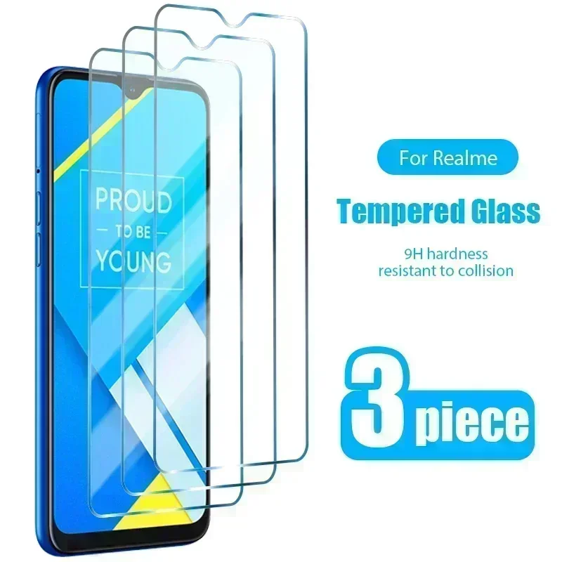 3PCS Tempered Glass for Realme C3 C2 GT Neo 5G Screen Protector for Realme C15 C11 8 7 Pro C12 C17 C25 C21 C20 Phone Glass