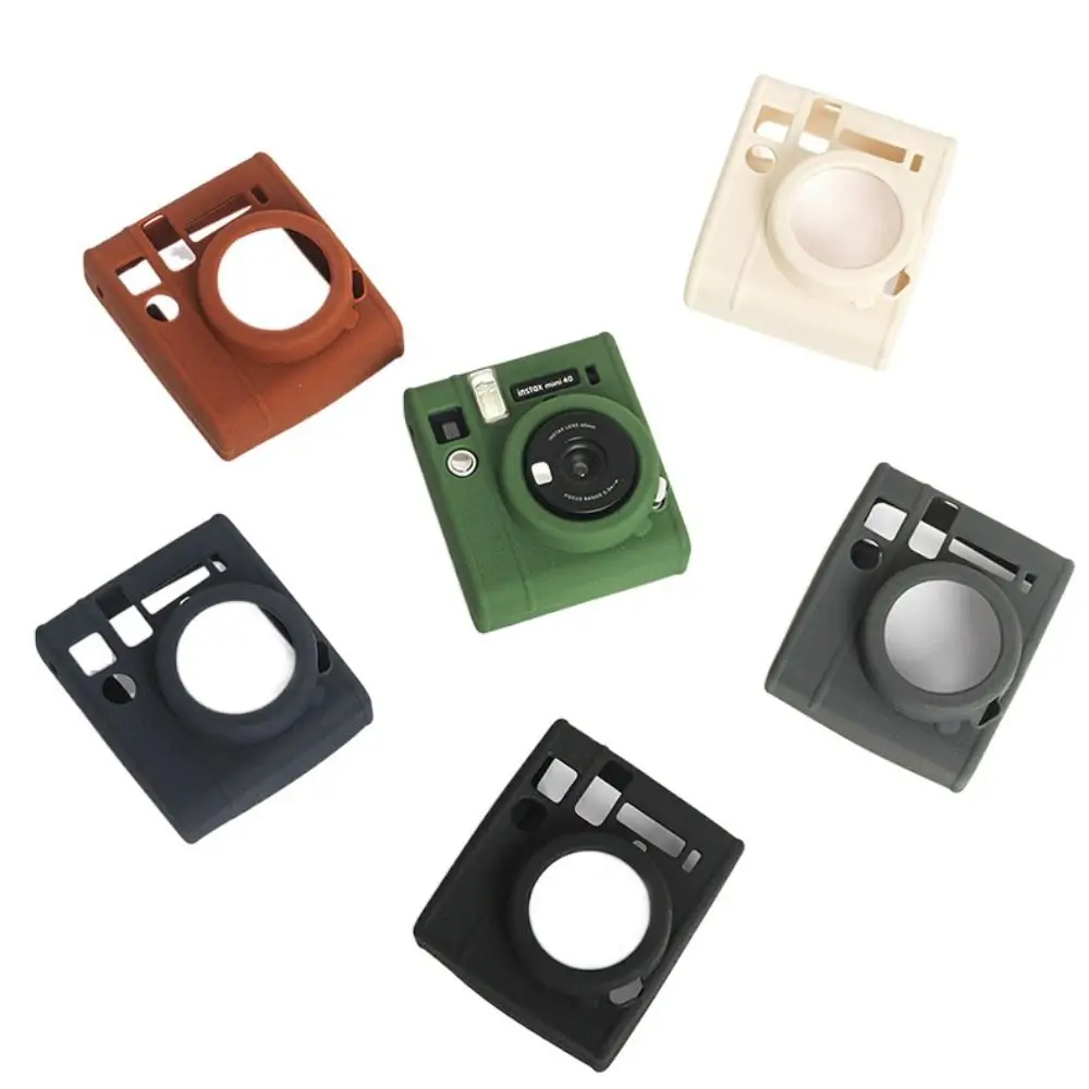 Silicone Instant Camera Case Wear Resistant Solid Color Protective Cover Shockproof Soft for Fujifilm Instax Mini 40