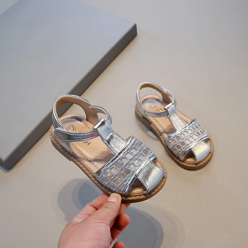 

Сандалии для девочек, новинка лета 2024, модные тканые детские сандалии принцессы, нескользящая детская римская пляжная обувь на мягкой подошве для девочек