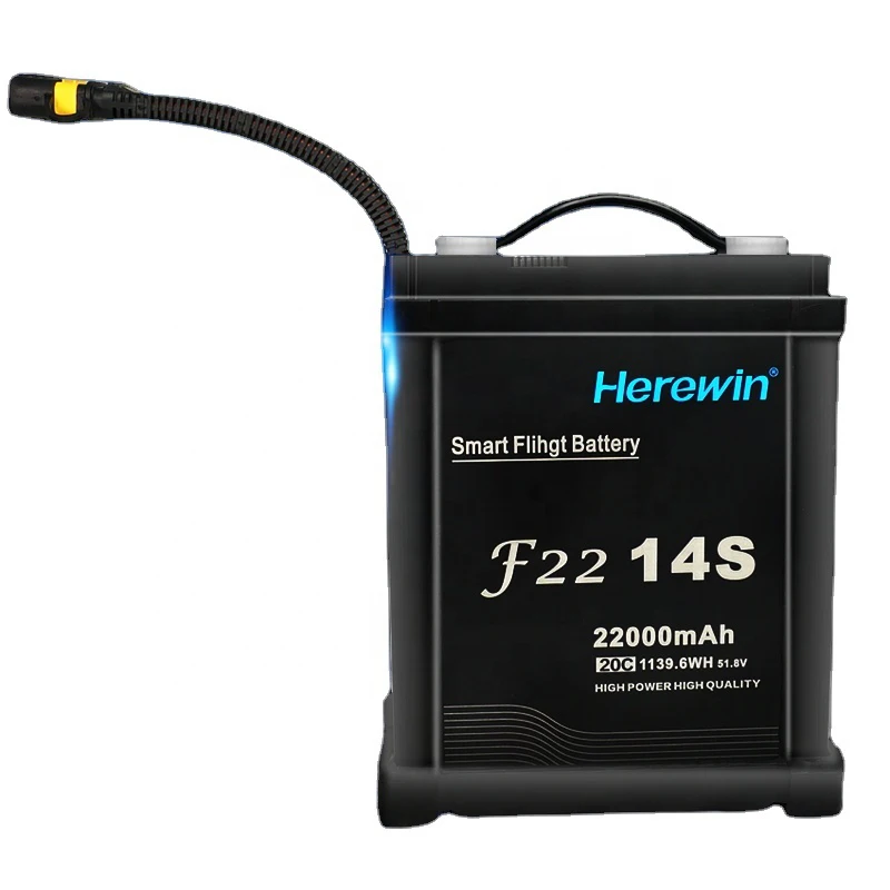 Herewin 51.8V 14S 22000mAh 20C 1139.6WH Lithium Polymer Rechargeable Battery Lipo Battery for Agriculture