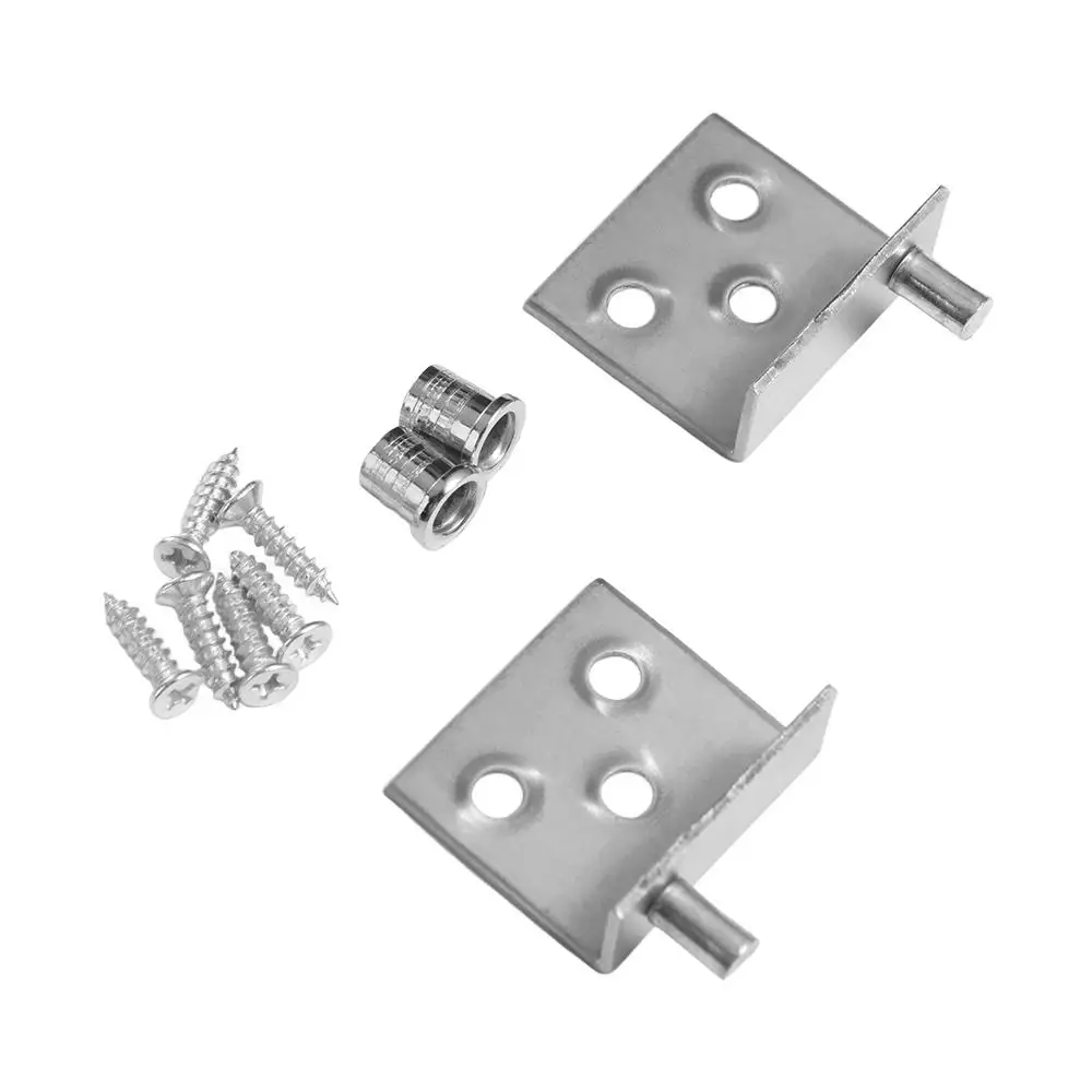 

2pcs Multifunction Pivot Hinges Black/Silver With Bushing Concealed Shaft Heavy Duty Stainless Steel Furniture Hinge