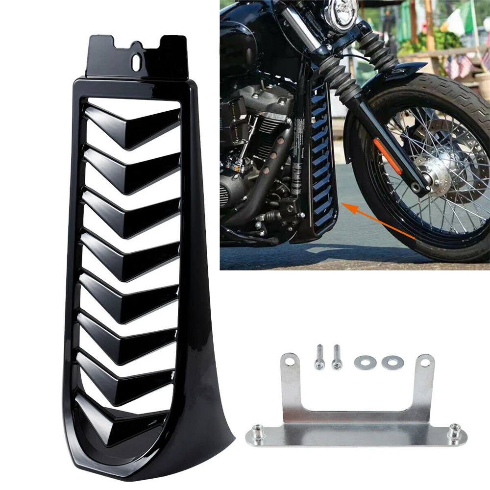 

Motorcycle Black Front Chin Fairing Spoiler Lower Radiator Cover for Harley Softail Street Bob Breakout Fat Bob 2018-2021