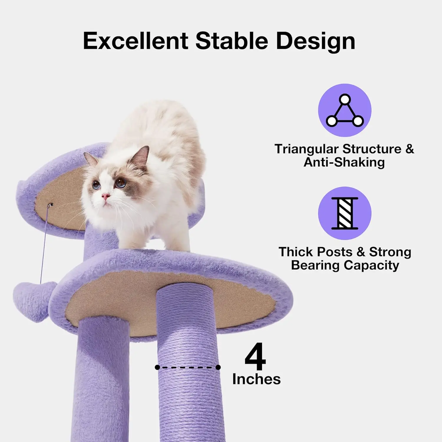 Cat Tree Cat Tower For Indoor Cats Multi-Level Cat Climbing Frame Sisal Grinding Claw Purple Fantasy Cat Scratcher Tree