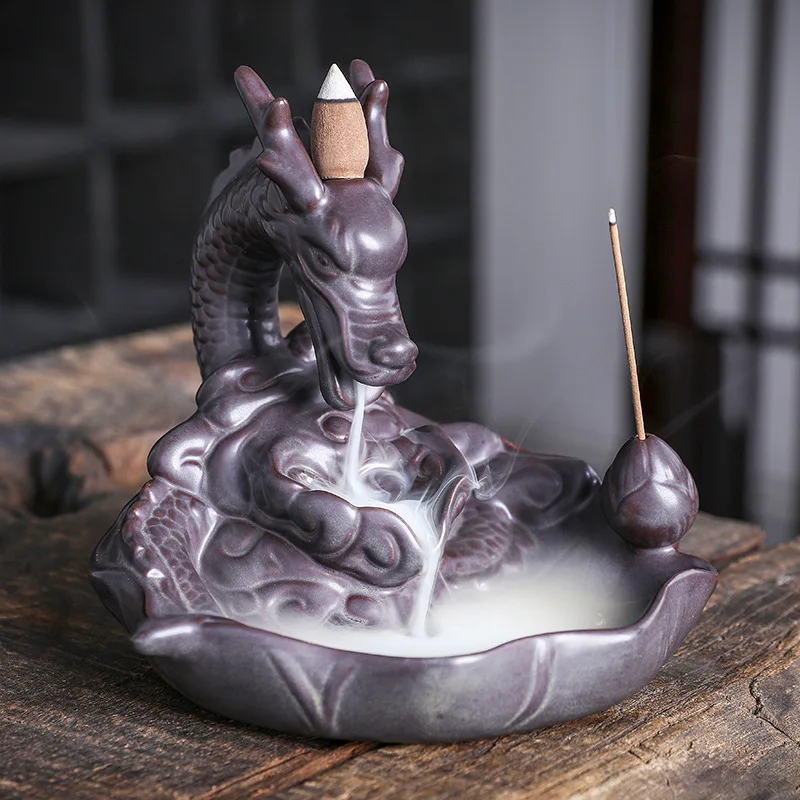 

YXY big size backflow incense burner dragon incense waterfall stick incense holder for Christmas Gifts Home Decoration Ornaments