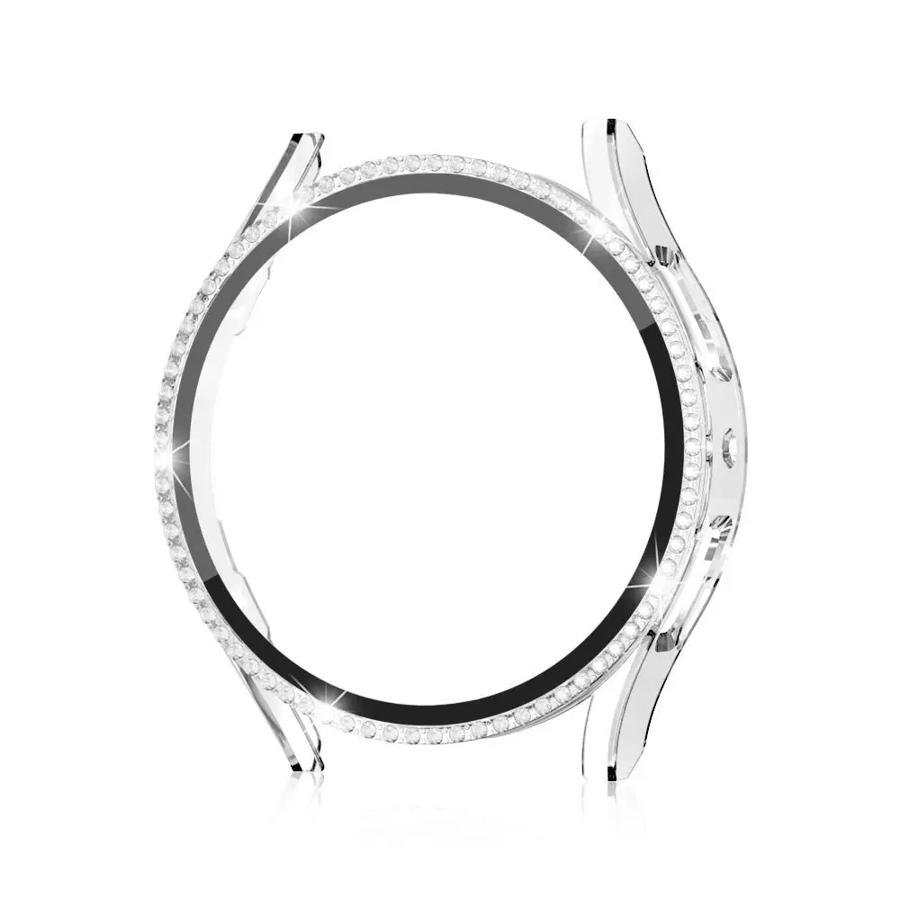 

40/44mm Protective Case PC+Tempered Cover Diamond Bumper Accessories Bumber for Samsung Galaxy Watch 6 40mm 44mm